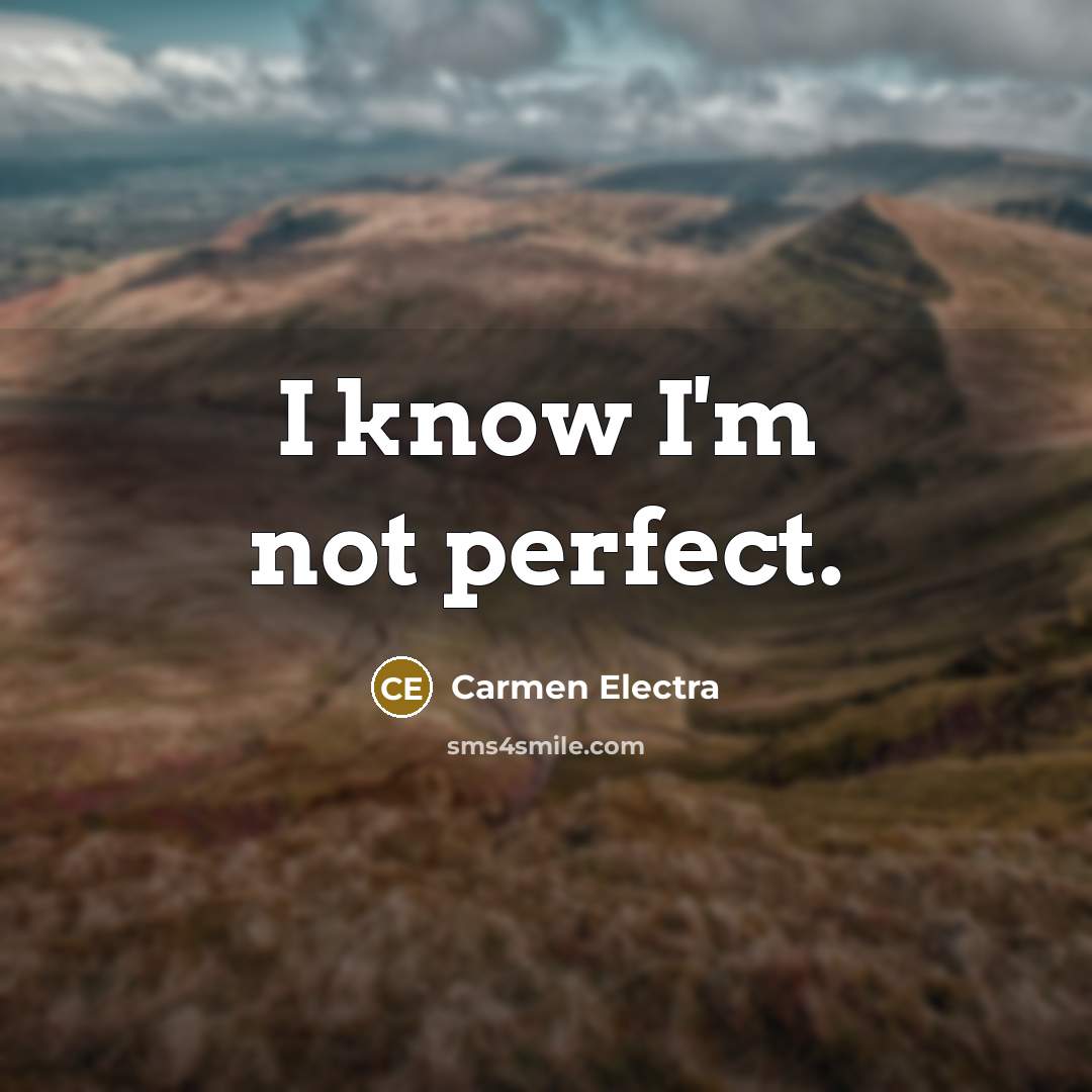 “I know I'm not perfect.…” quote by Carmen Electra