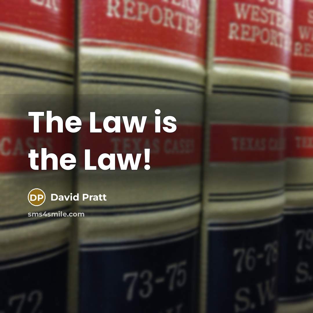 “The Law is the Law!…” quote by David Pratt