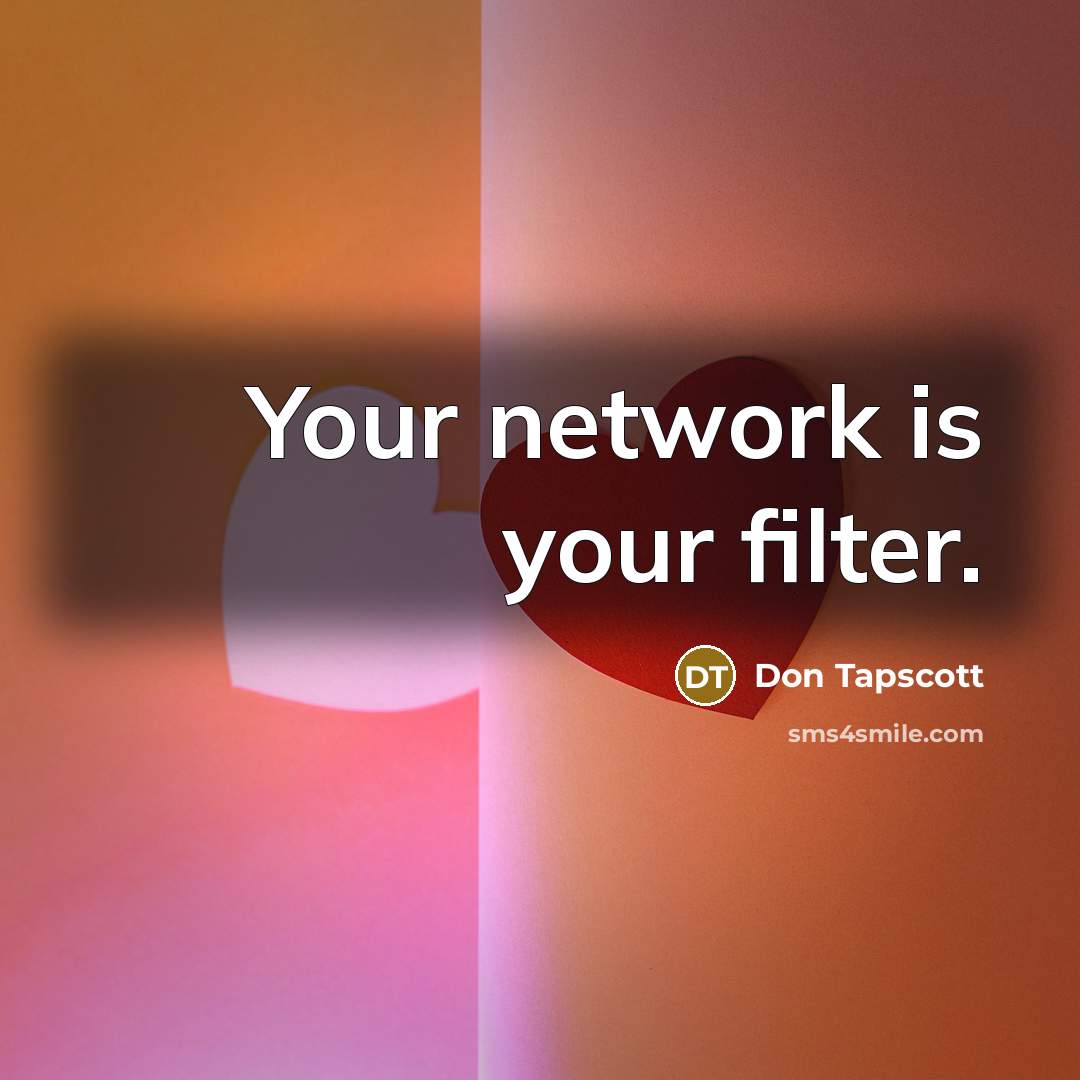 “Your network is your filter.…” quote by Don Tapscott