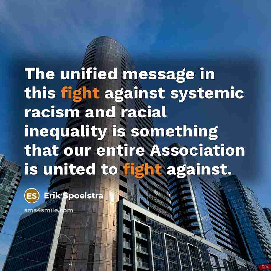 “The unified message in this fight against systemic racism and…” quote by Erik Spoelstra