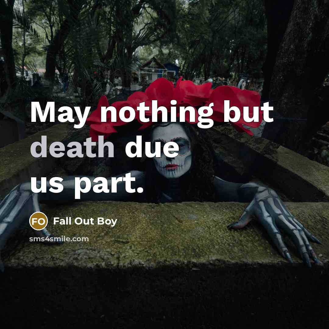 “May nothing but death due us part.…” quote by Fall Out Boy