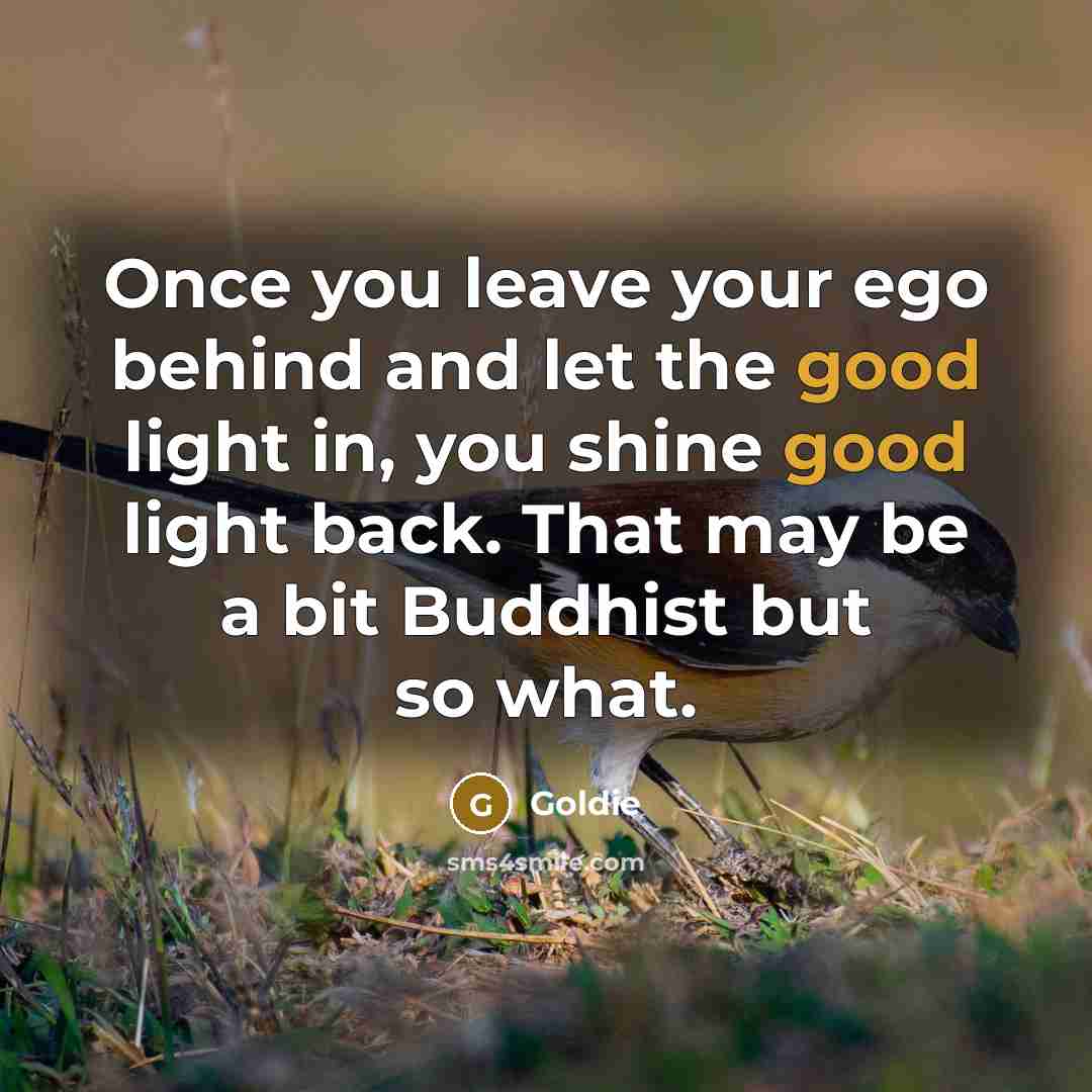 “Once you leave your ego behind and let the good…” quote by Goldie