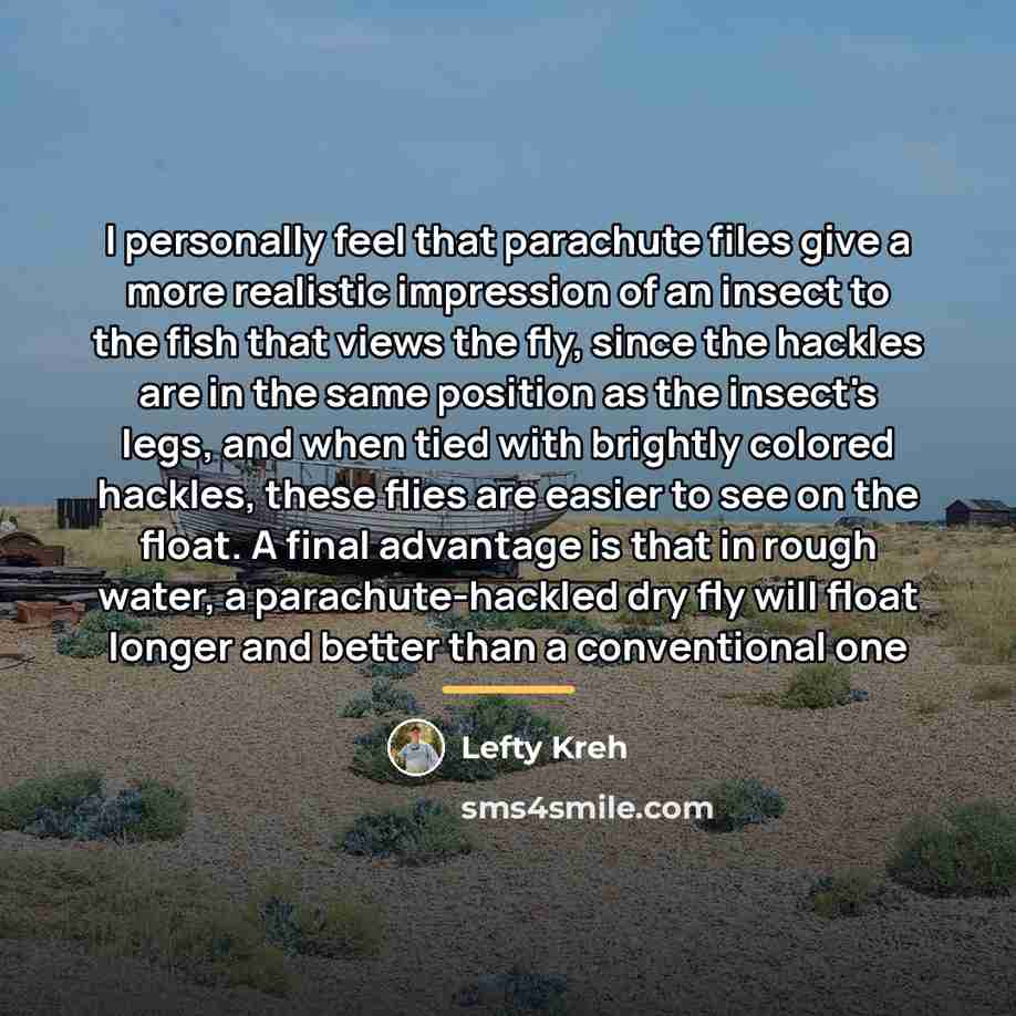 “I personally feel that parachute files give a more realistic…” quote by Lefty Kreh