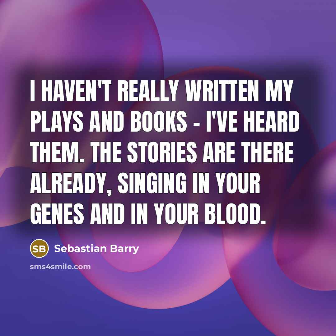 “I haven't really written my plays and books - I've…” quote by Sebastian Barry