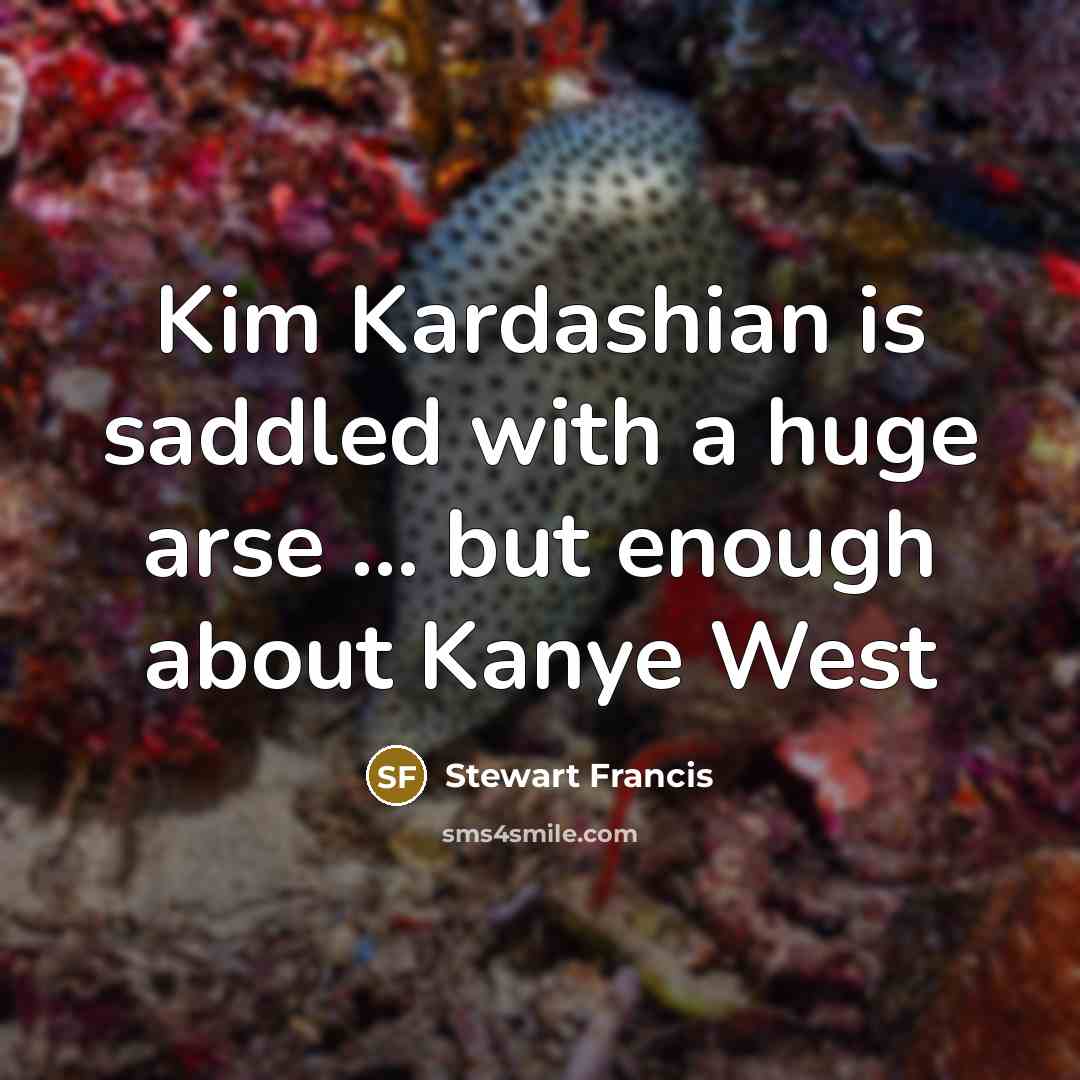 “Kim Kardashian is saddled with a huge arse ... but…” quote by Stewart Francis