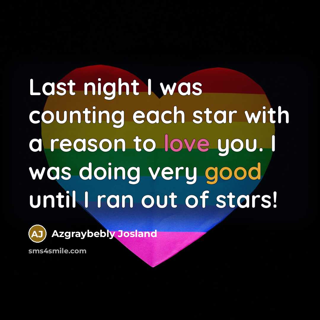 “Last night I was counting each star with a reason…” quote by Azgraybebly Josland