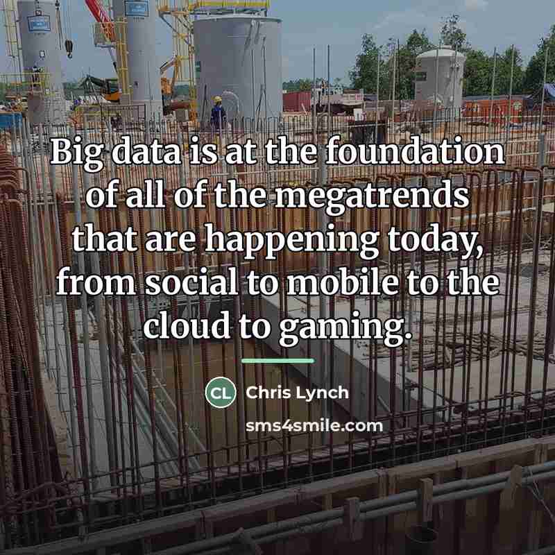 “Big data is at the foundation of all of the…” quote by Chris Lynch