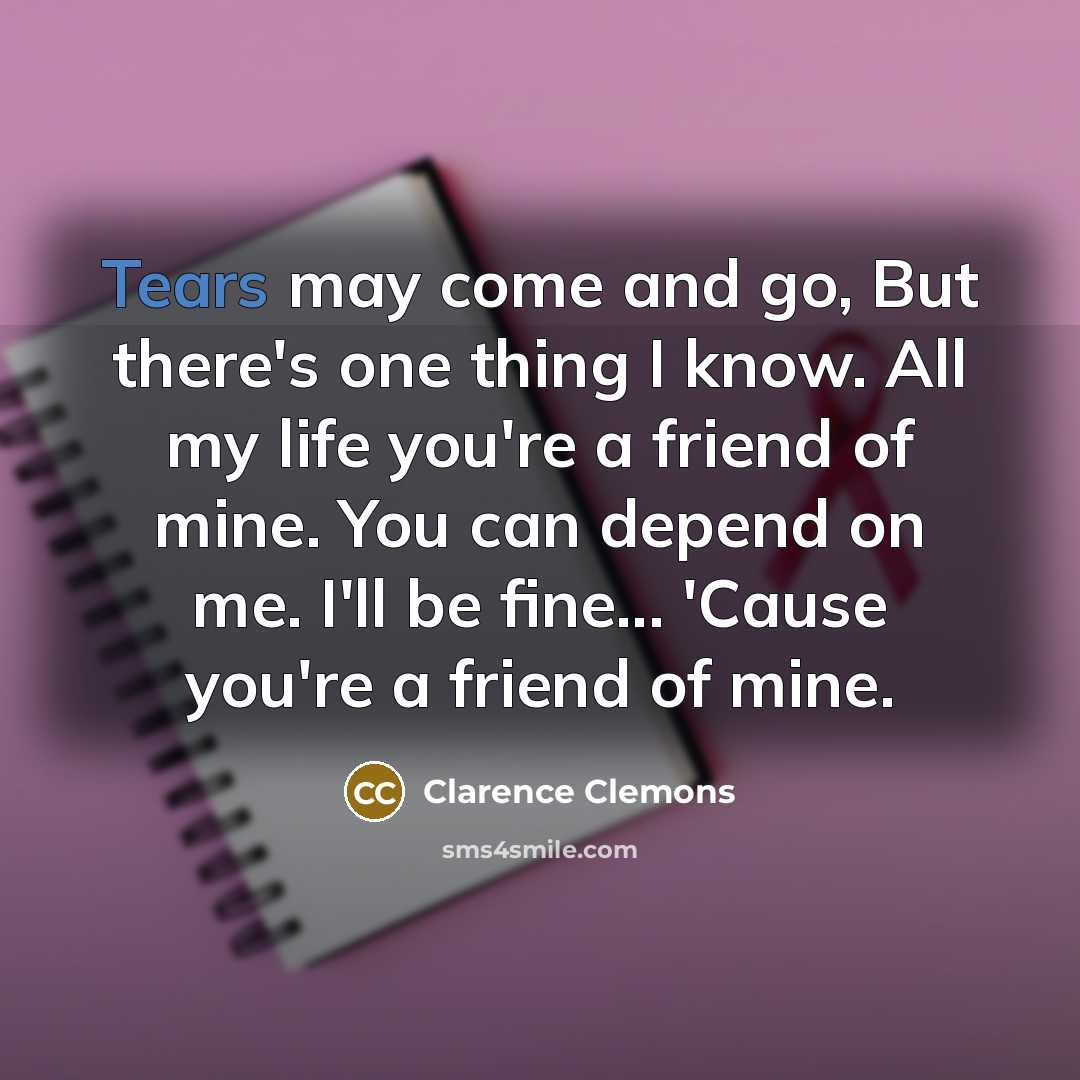 “Tears may come and go, But there's one thing I…” quote by Clarence Clemons