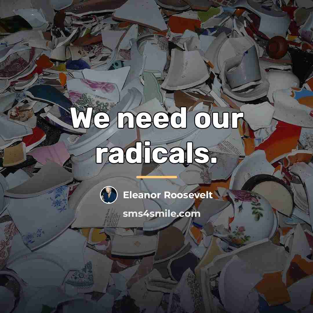 “We need our radicals.…” quote by Eleanor Roosevelt