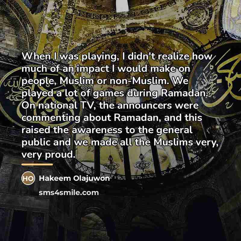 “When I was playing, I didn't realize how much of…” quote by Hakeem Olajuwon