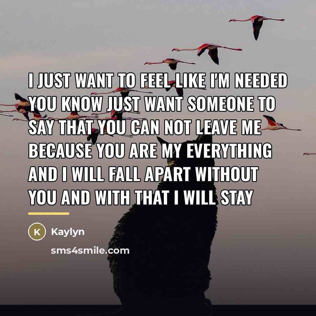 “I just want to feel like I'm needed you know…” quote by Kaylyn