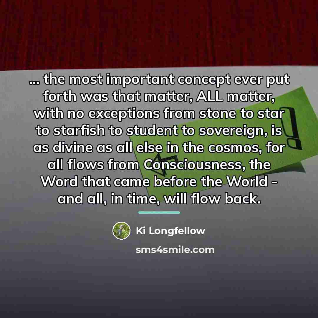 “... the most important concept ever put forth was that…” quote by Ki Longfellow