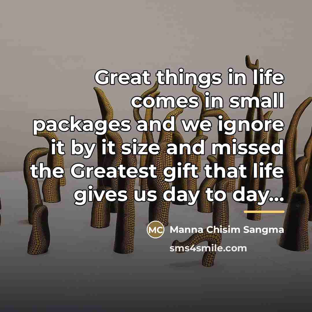 “Great things in life comes in small packages and we…” quote by Manna Chisim Sangma