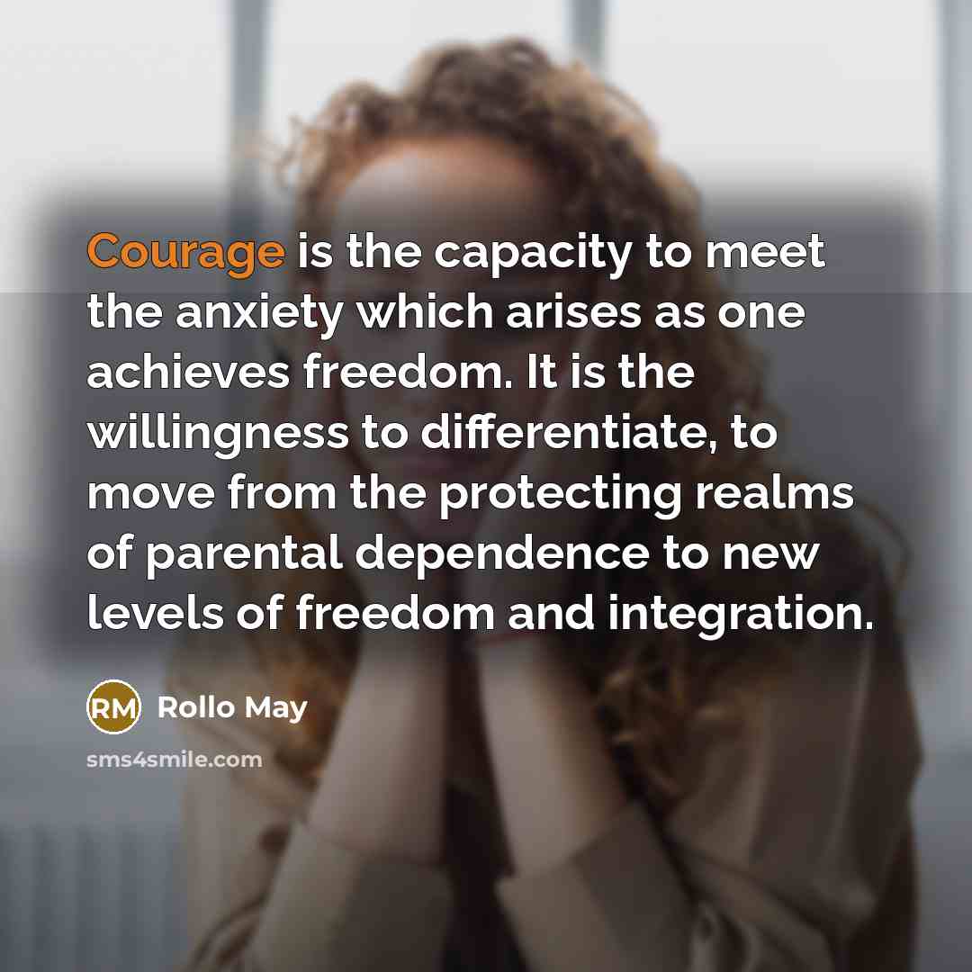 “Courage is the capacity to meet the anxiety which arises…” quote by Rollo May