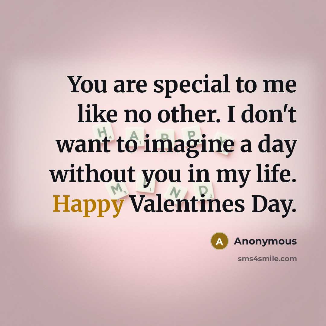 “You are special to me like no other. I don't…” quote by Anonymous