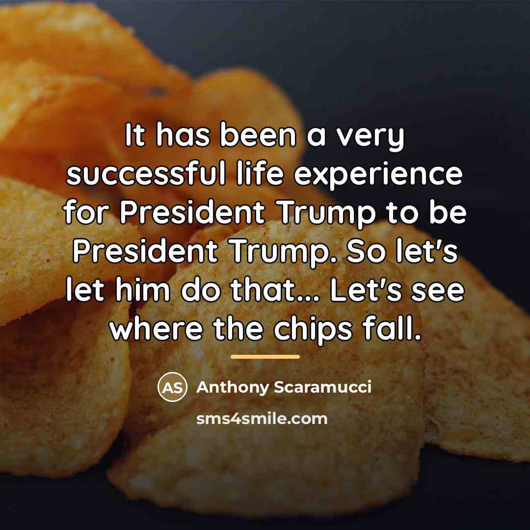 “It has been a very successful life experience for President…” quote by Anthony Scaramucci