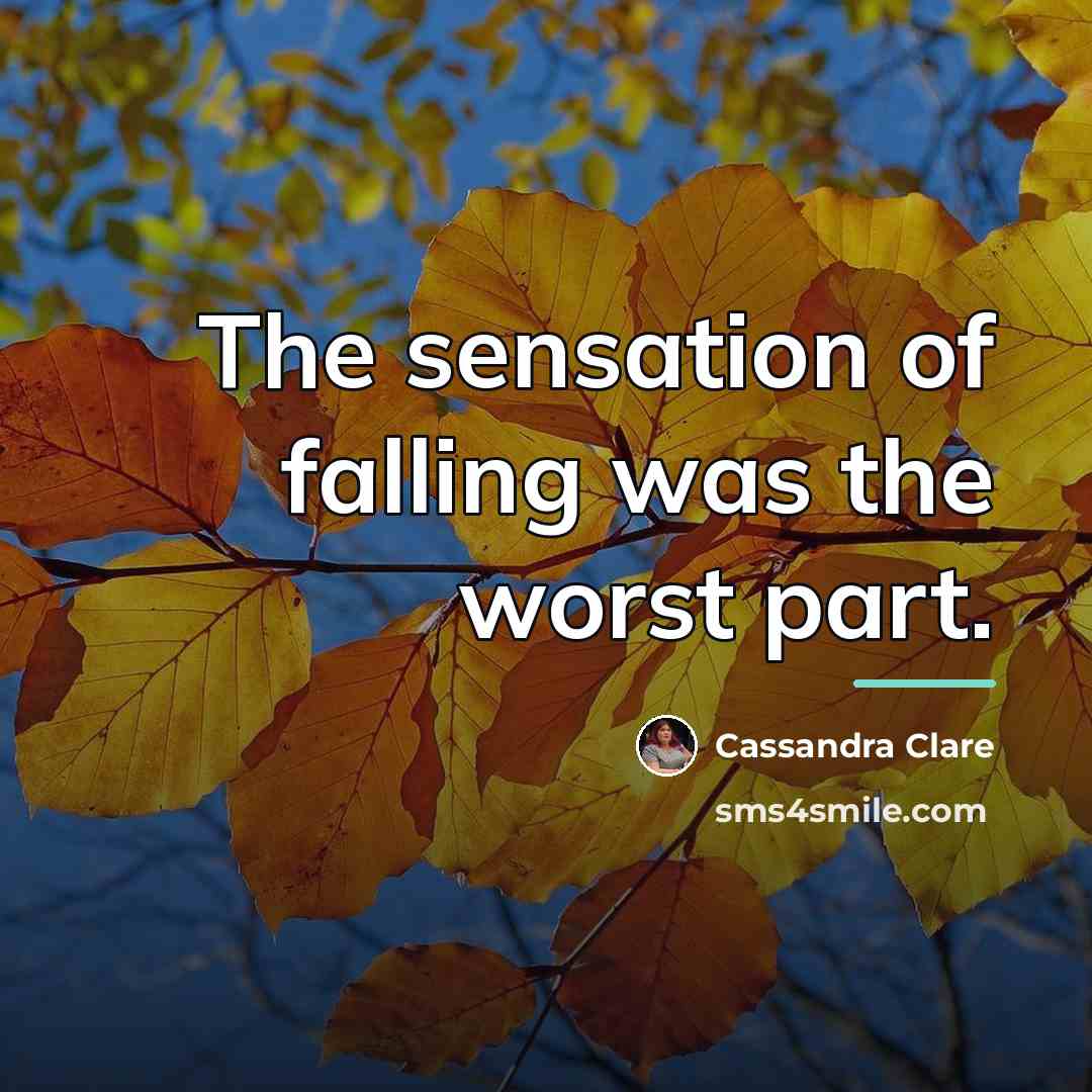 “The sensation of falling was the worst part.…” quote by Cassandra Clare