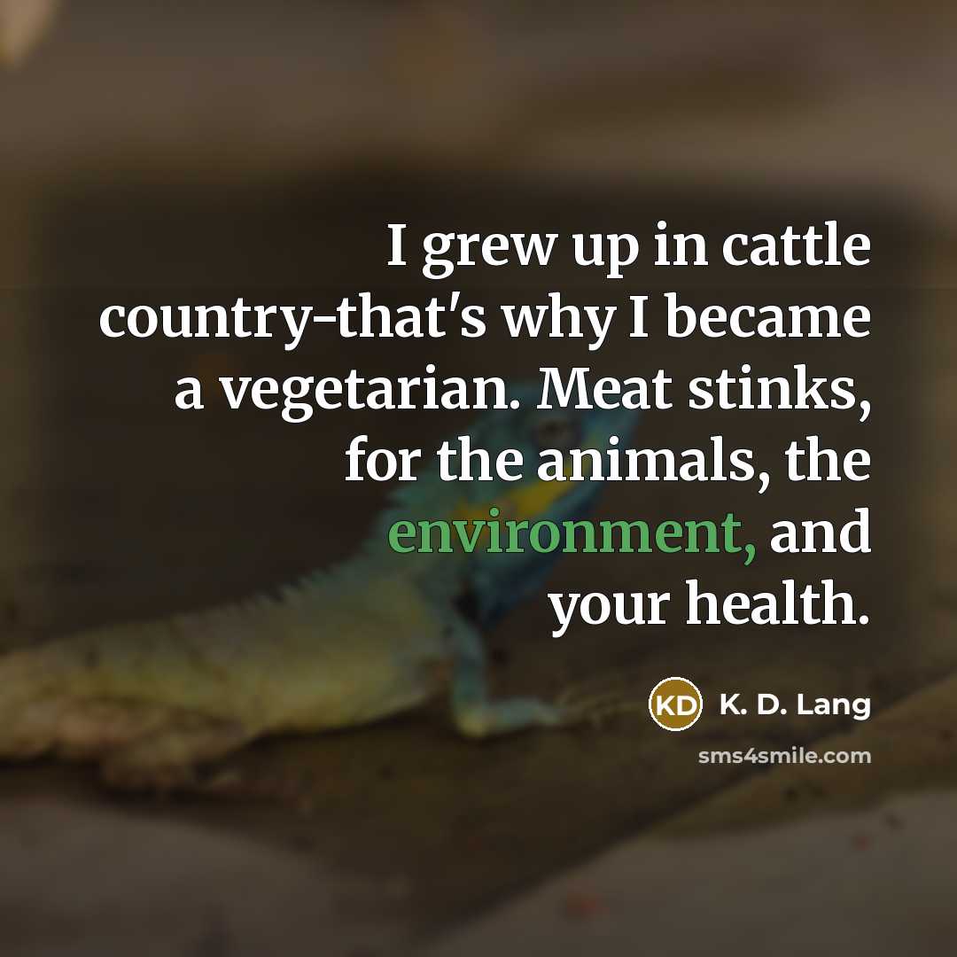“I grew up in cattle country-that's why I became a…” quote by K. D. Lang