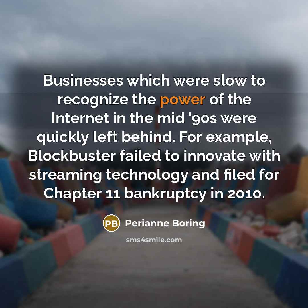 “Businesses which were slow to recognize the power of the…” quote by Perianne Boring