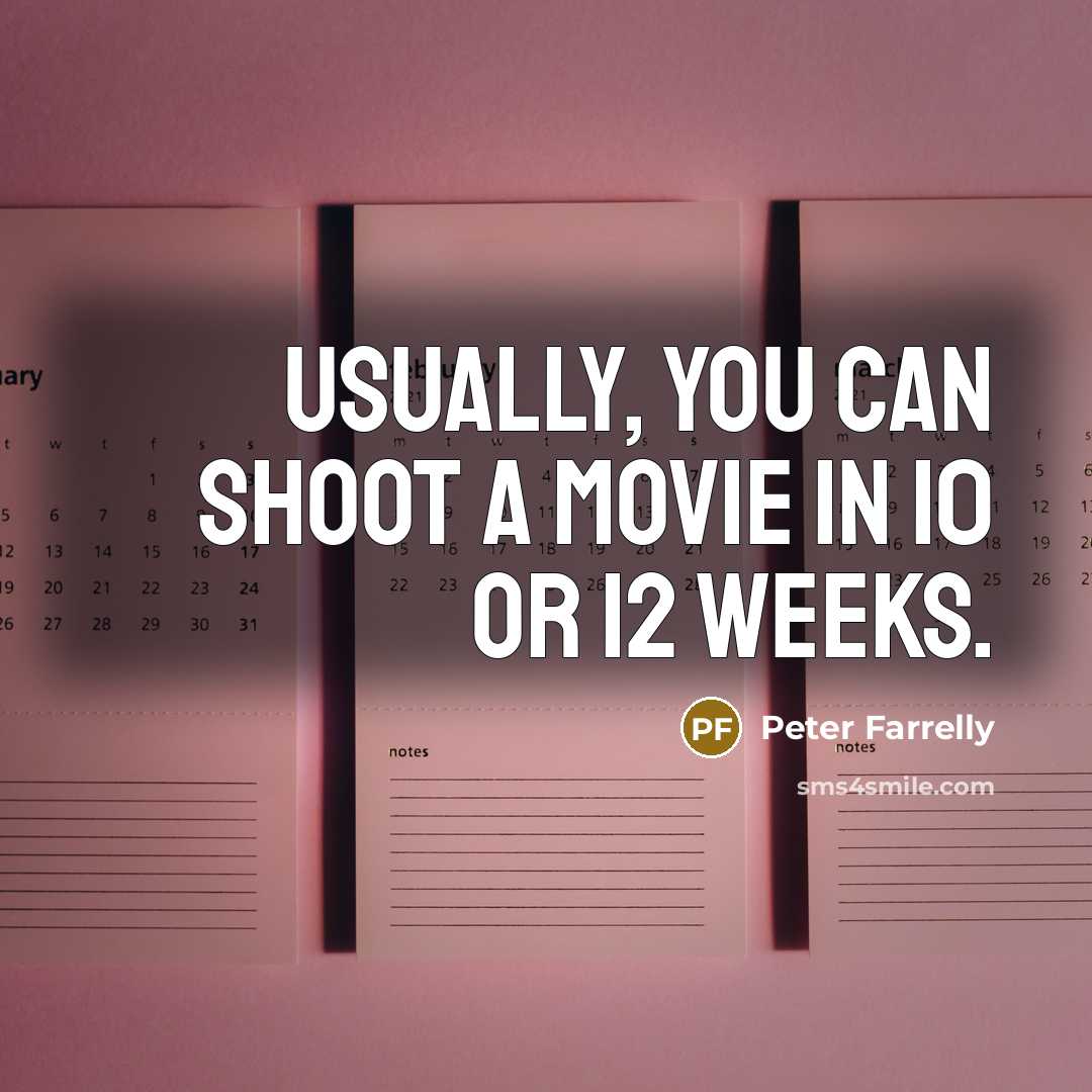 “Usually, you can shoot a movie in 10 or 12…” quote by Peter Farrelly
