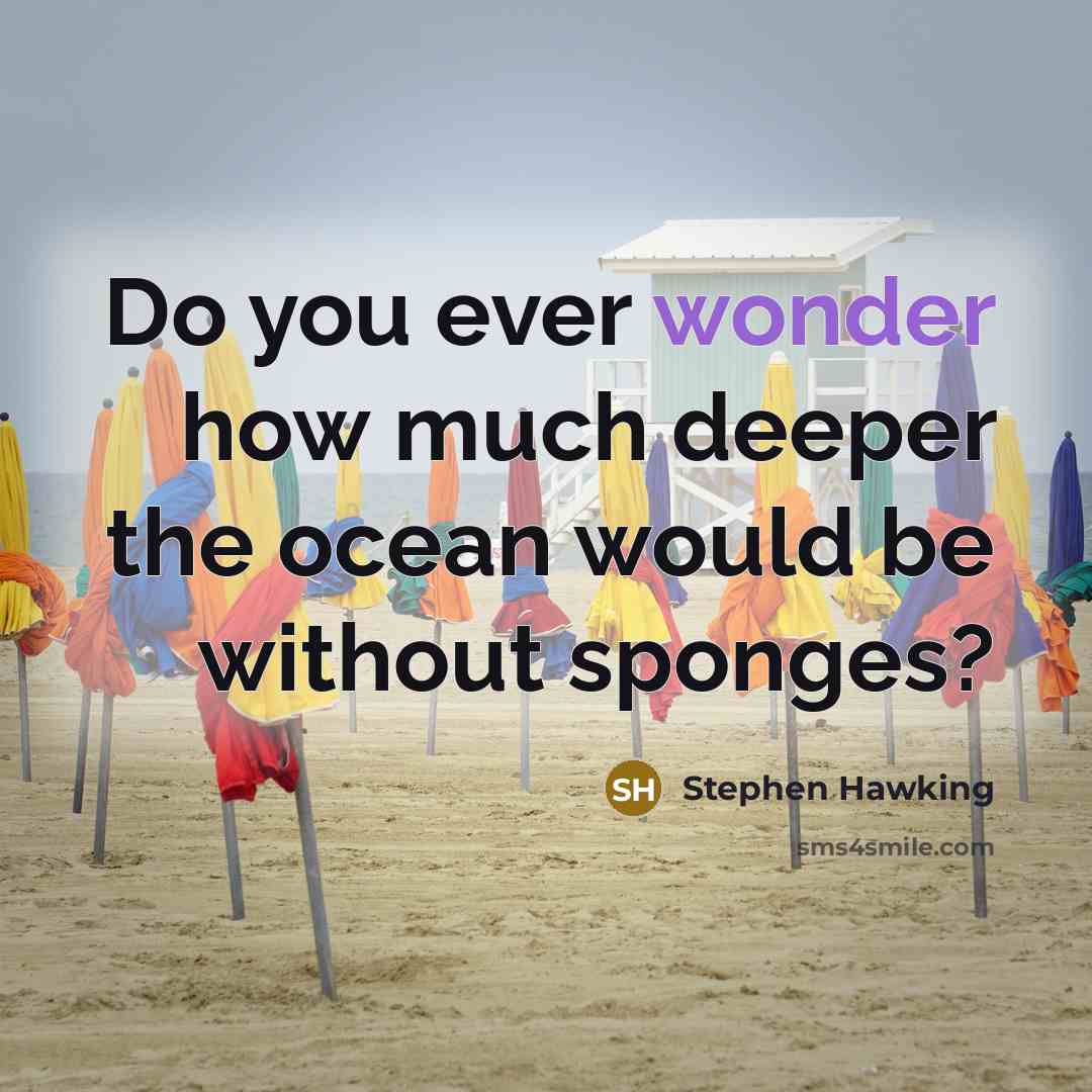 “Do you ever wonder how much deeper the ocean would…” quote by Stephen Hawking