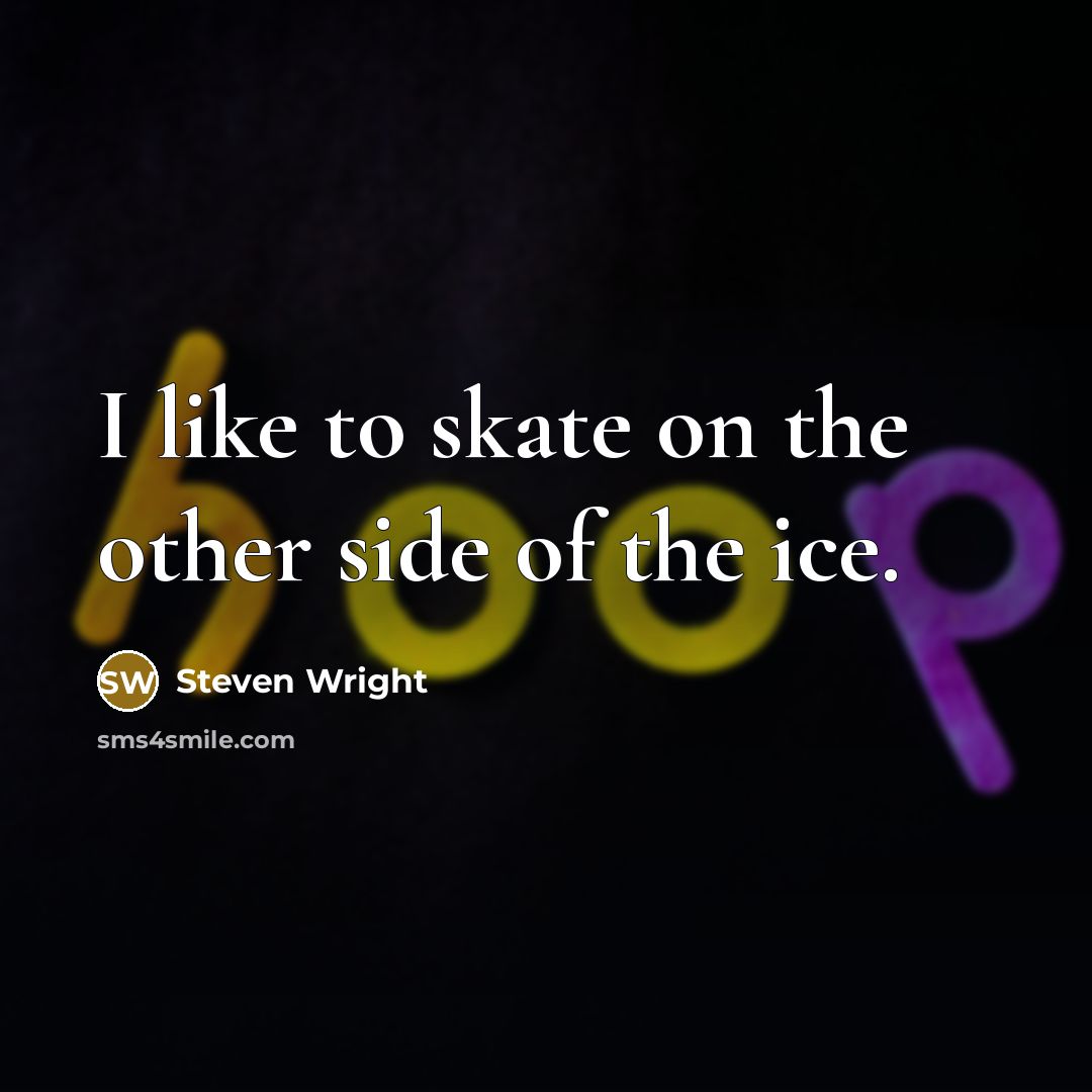 “I like to skate on the other side of the…” quote by Steven Wright