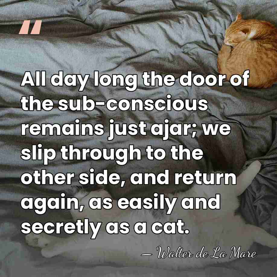 All day long the door of the sub-conscious remains just ajar; we&hellip; - Walter de La Mare
