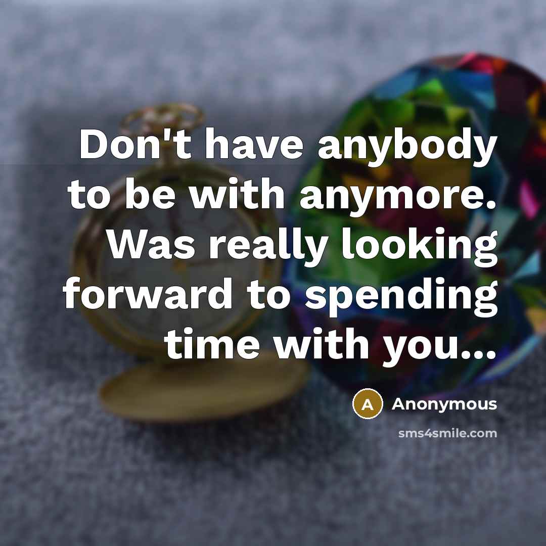 “Don't have anybody to be with anymore. Was really looking…” quote by Anonymous