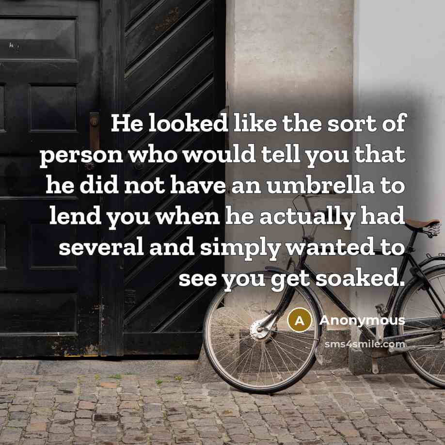 “He looked like the sort of person who would tell…” quote by Anonymous