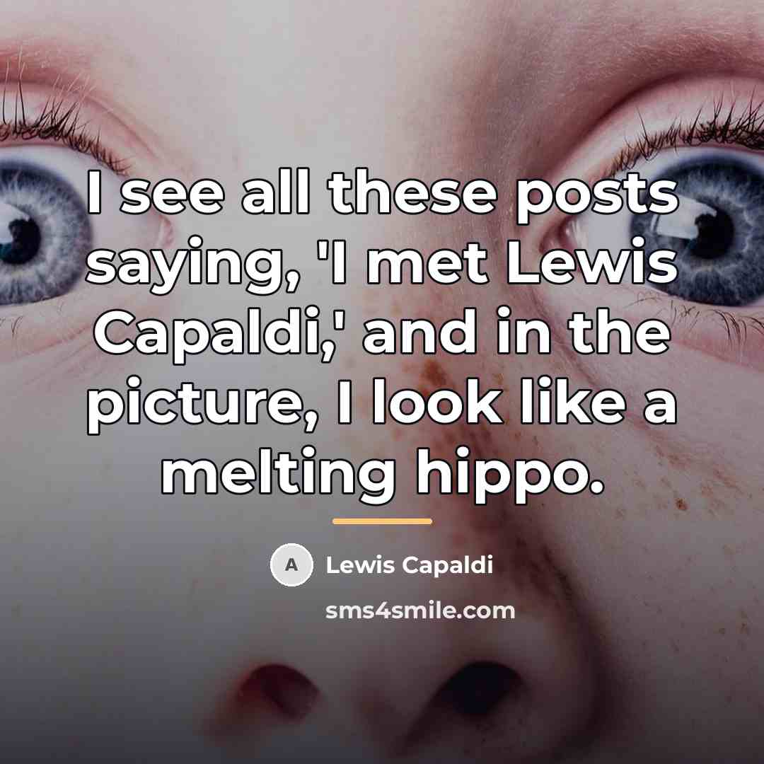 “I see all these posts saying, 'I met Lewis Capaldi,'…” quote by Lewis Capaldi