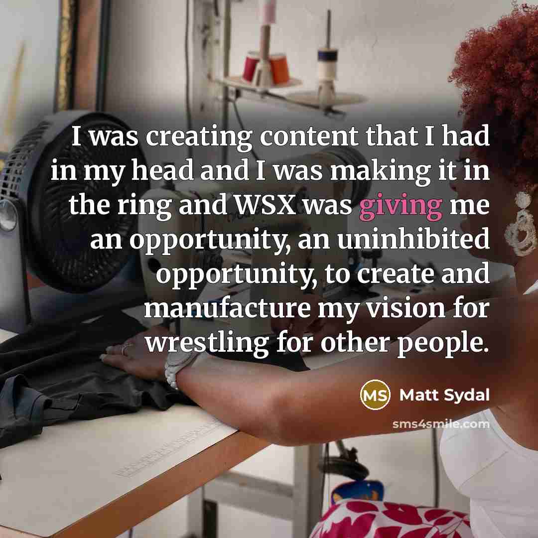 “I was creating content that I had in my head…” quote by Matt Sydal