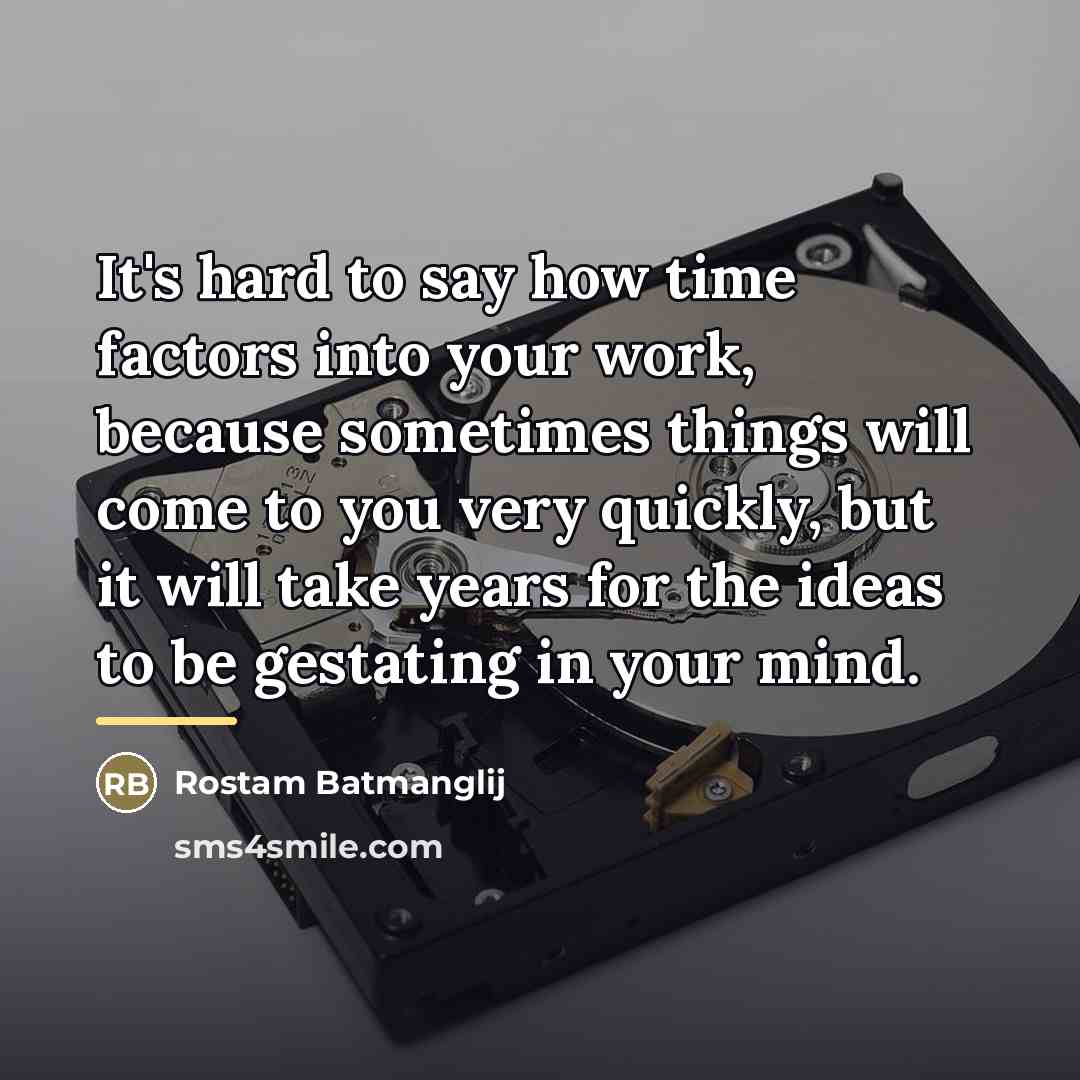 “It's hard to say how time factors into your work,…” quote by Rostam Batmanglij