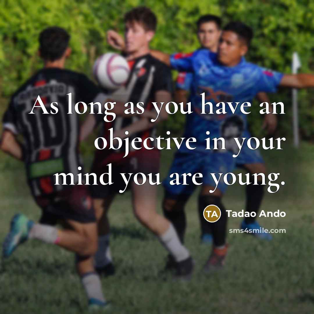 “As long as you have an objective in your mind…” quote by Tadao Ando
