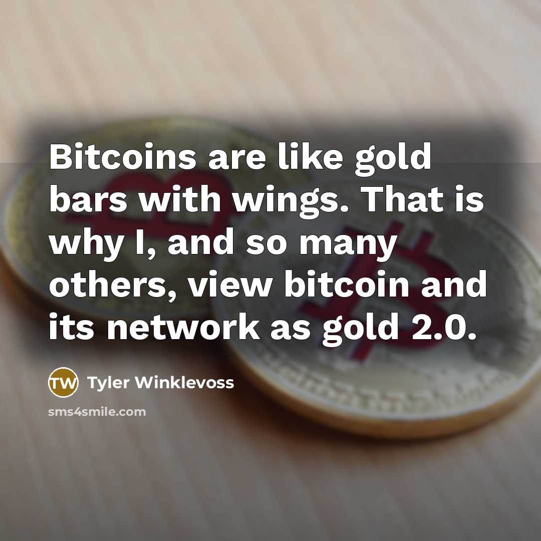 “Bitcoins are like gold bars with wings. That is why…” quote by Tyler Winklevoss