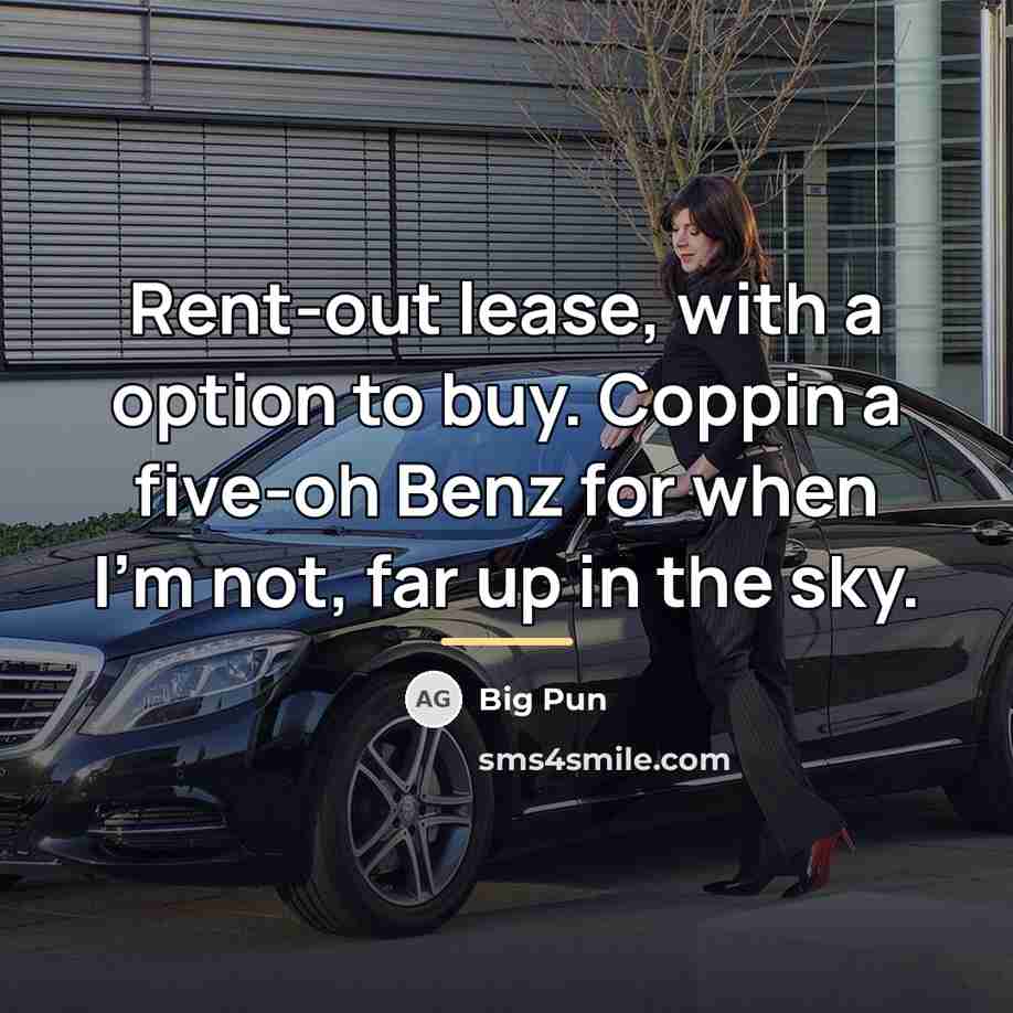 “Rent-out lease, with a option to buy. Coppin a five-oh…” quote by Big Pun
