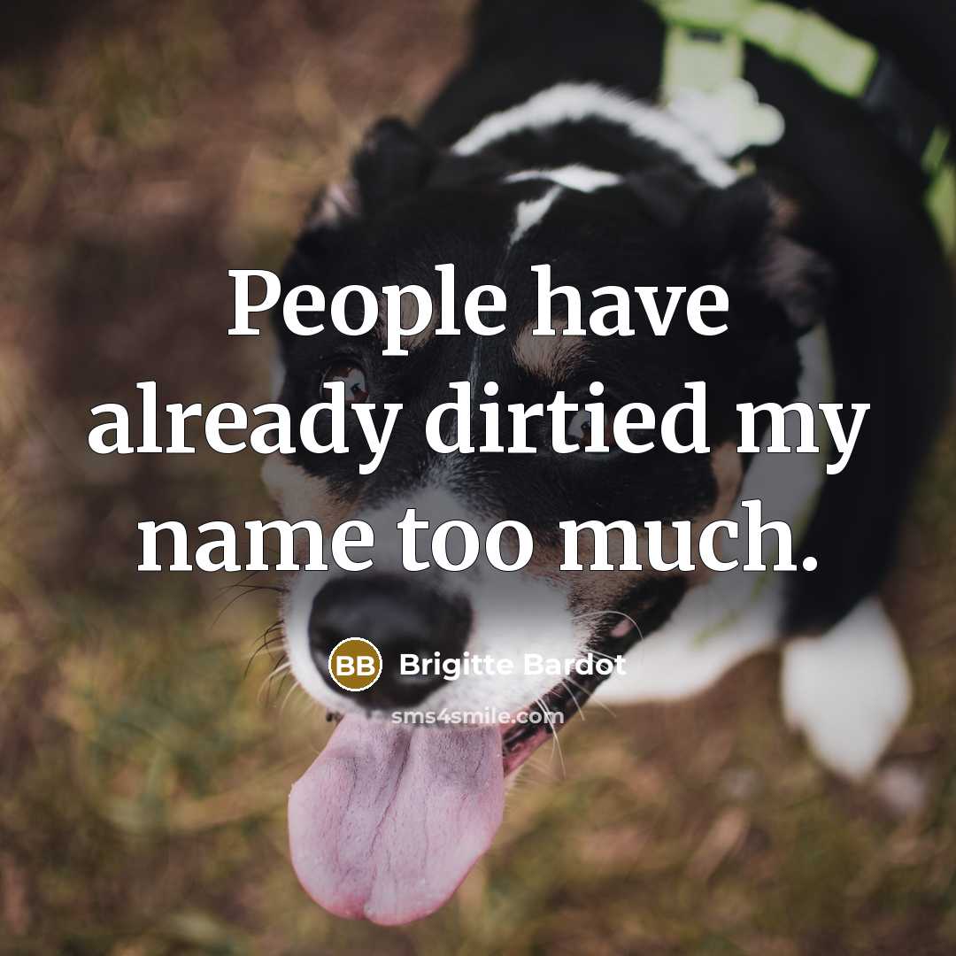 “People have already dirtied my name too much.…” quote by Brigitte Bardot