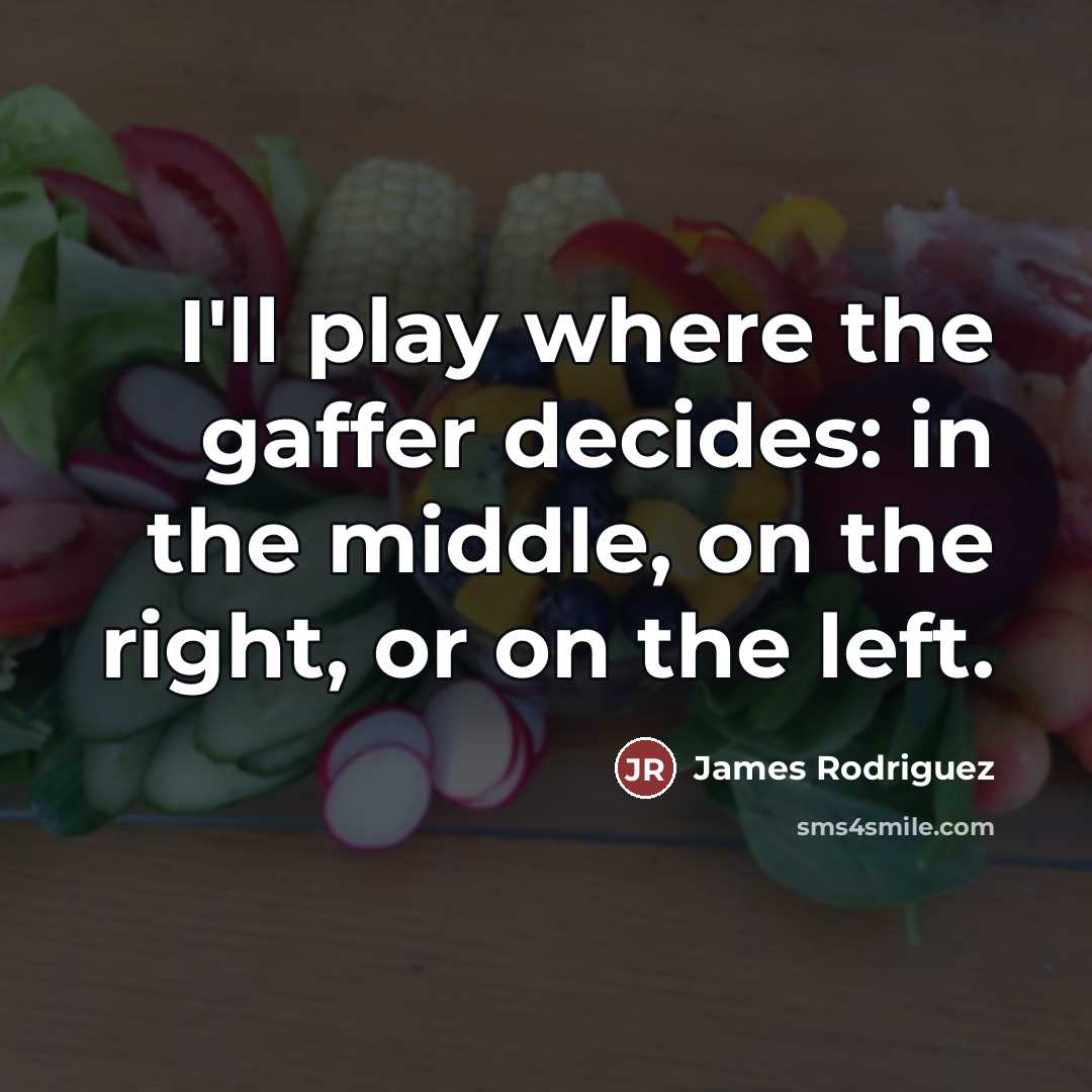 “I'll play where the gaffer decides: in the middle, on…” quote by James Rodriguez