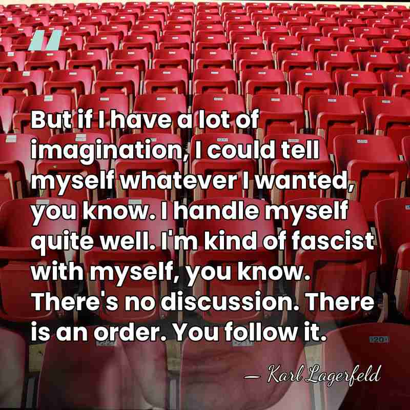 But if I have a lot of imagination, I could tell myself&hellip; - Karl Lagerfeld