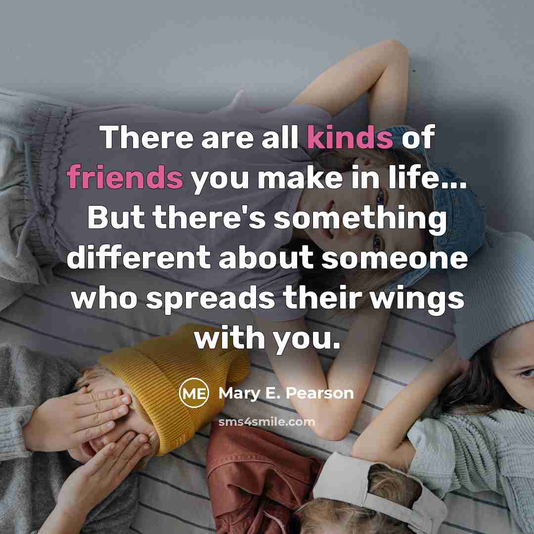 “There are all kinds of friends you make in life...…” quote by Mary E. Pearson