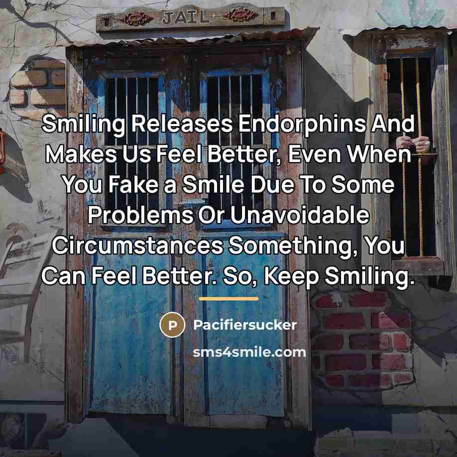 “Smiling Releases Endorphins And Makes Us Feel Better, Even When…” quote by Pacifiersucker