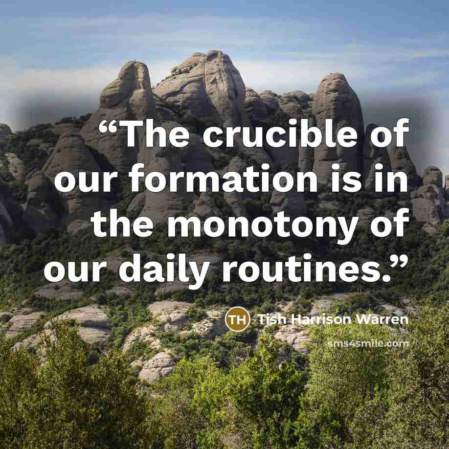 “The crucible of our formation is in the monotony of our daily routines.” quote by Tish Harrison Warren