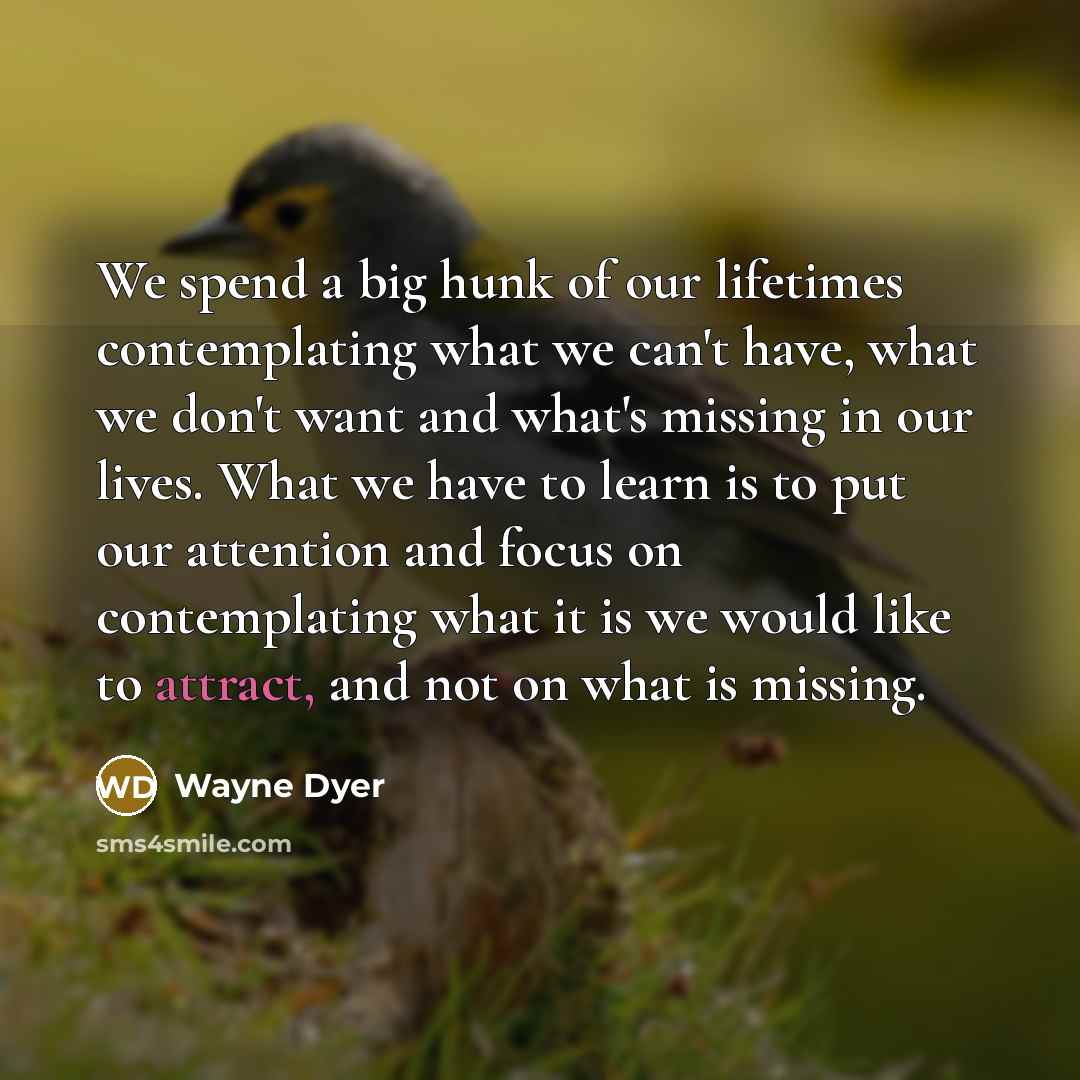 “We spend a big hunk of our lifetimes contemplating what…” quote by Wayne Dyer