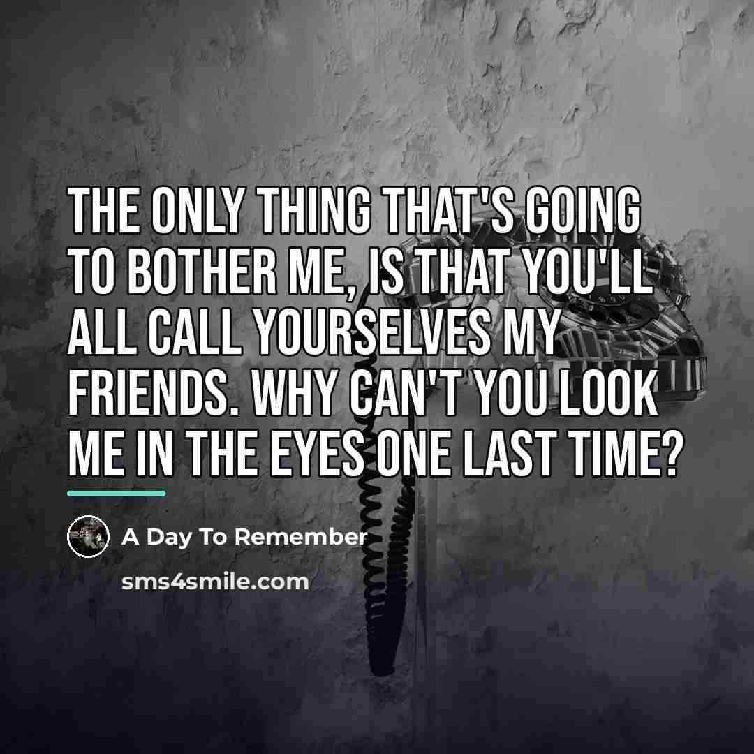 “The only thing that's going to bother me, is that…” quote by A Day To Remember