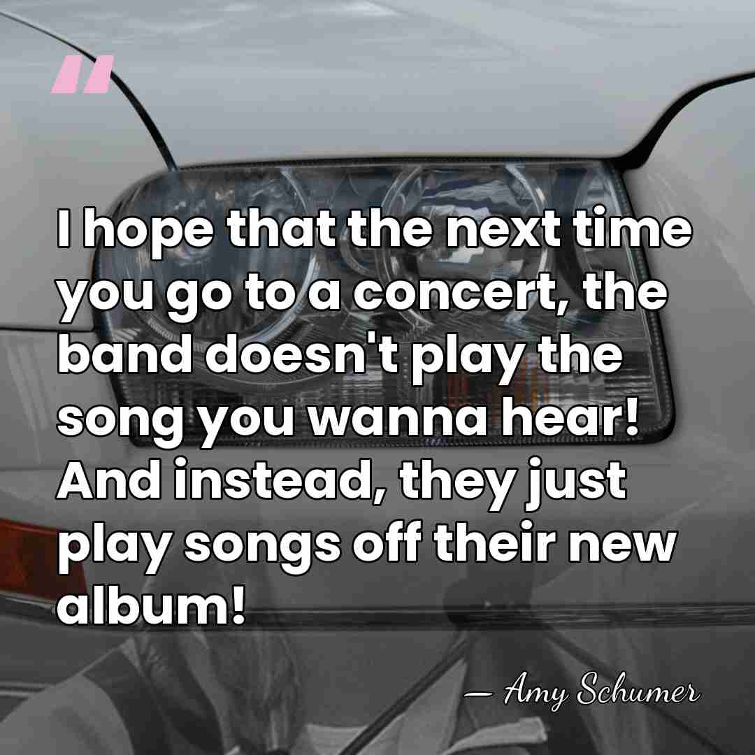 I hope that the next time you go to a concert, the&hellip; - Amy Schumer