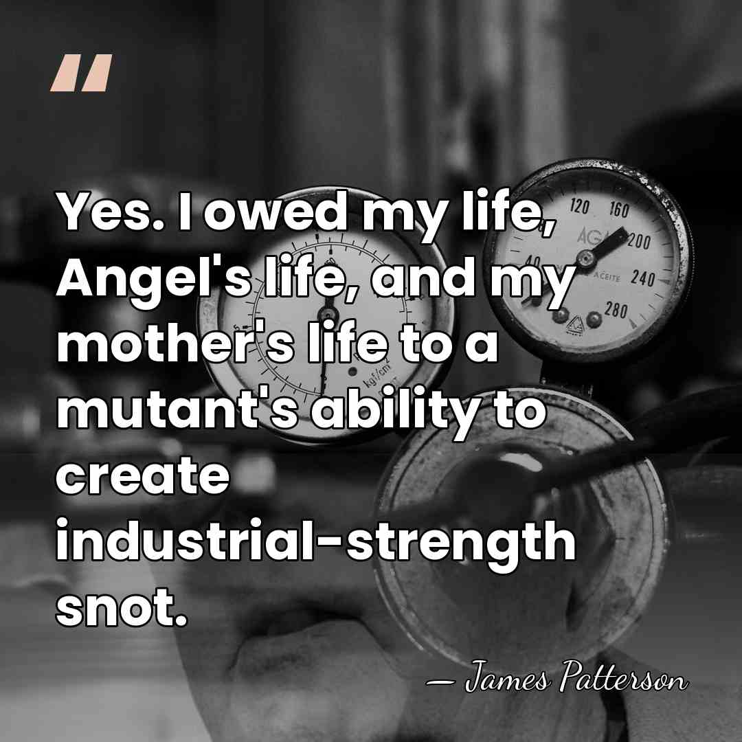 Yes. I owed my life, Angel's life, and my mother's life to&hellip; - James Patterson