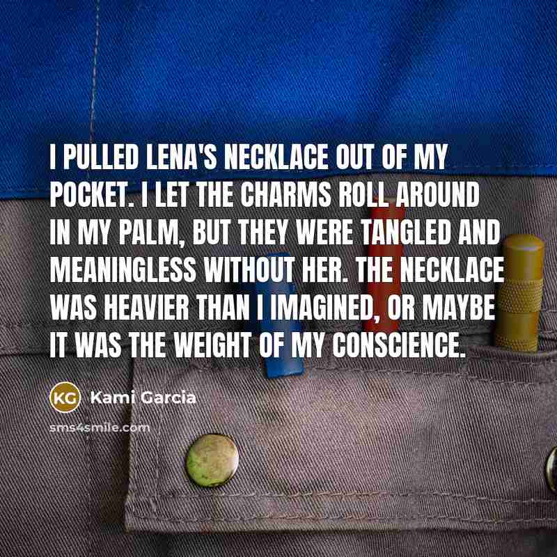 “I pulled Lena's necklace out of my pocket. I let…” quote by Kami Garcia
