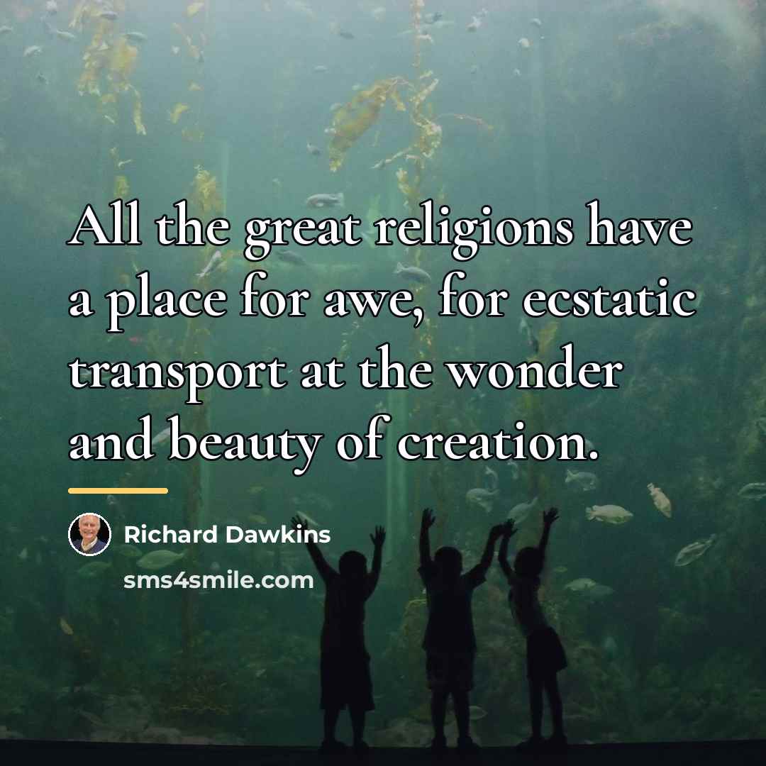 “All the great religions have a place for awe, for…” quote by Richard Dawkins