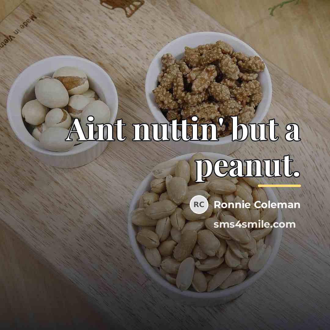 “Aint nuttin' but a peanut.…” quote by Ronnie Coleman