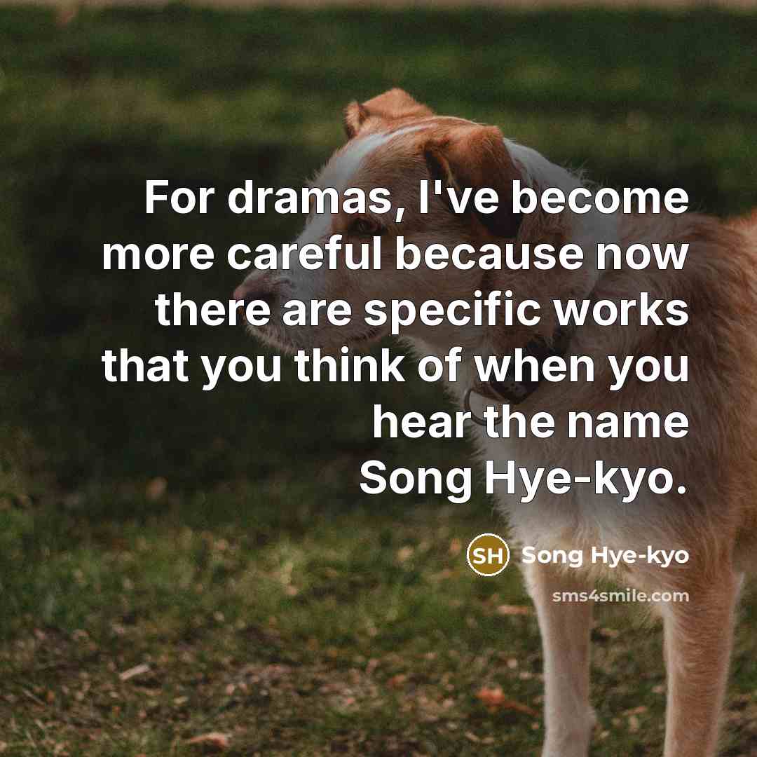 “For dramas, I've become more careful because now there are…” quote by Song Hye-kyo