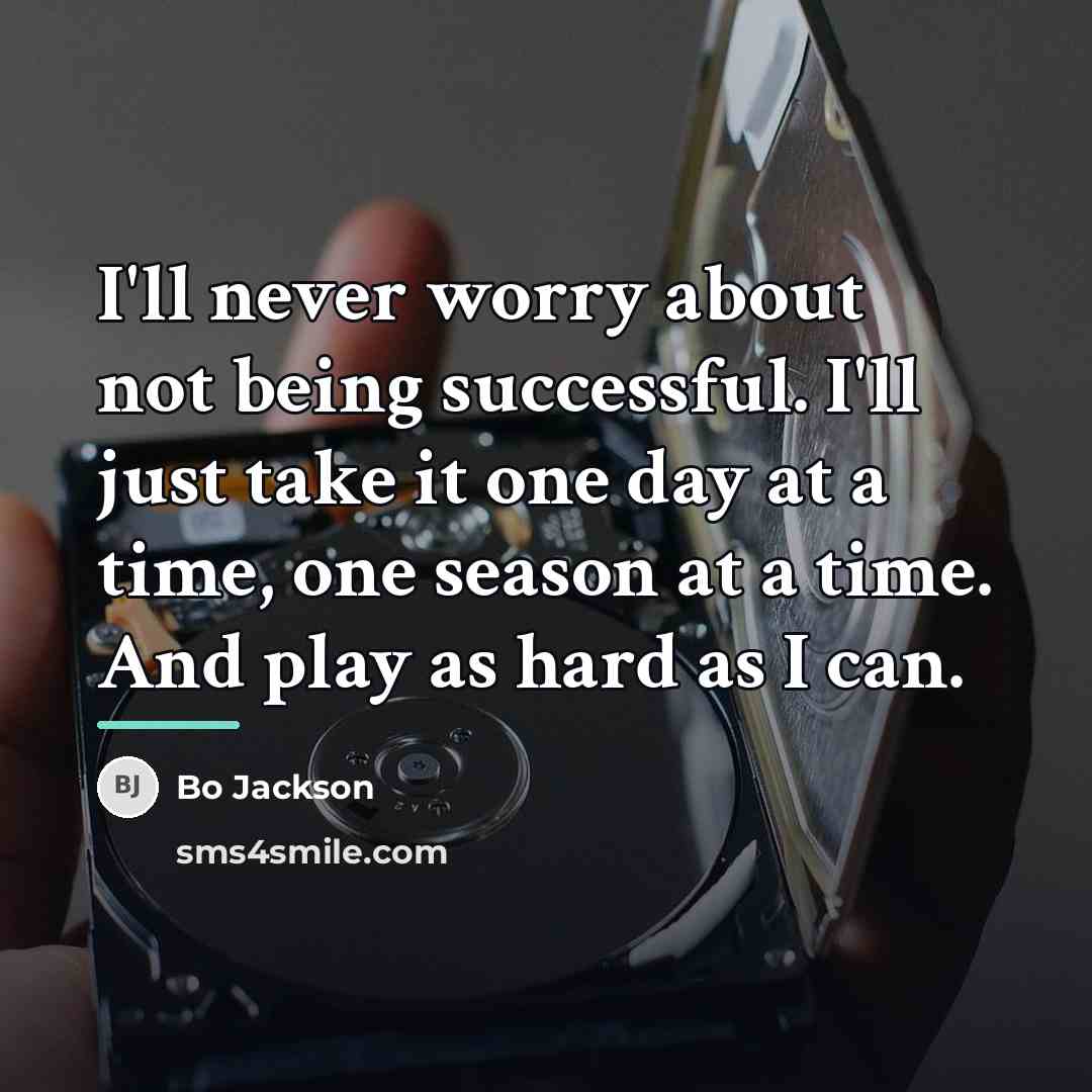 “I'll never worry about not being successful. I'll just take…” quote by Bo Jackson